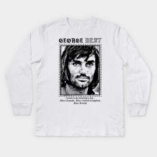 George Best / Retro Fan Quote Design 3 Kids Long Sleeve T-Shirt